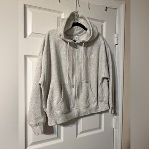 PINK Light Gray Fleece Jacket